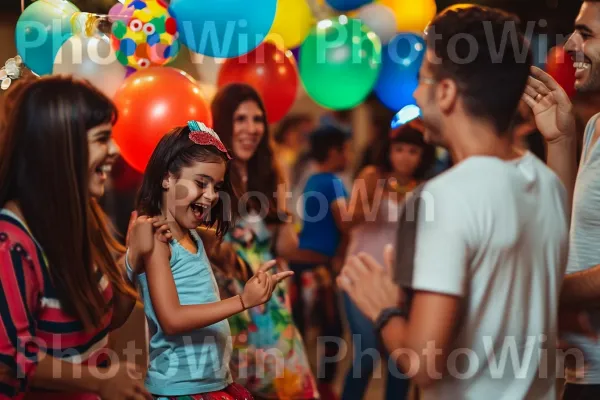 משפחות וחברים צוחקים ורוקדים באירוע תוסס. חיוך, תַצלוּם, צהוב