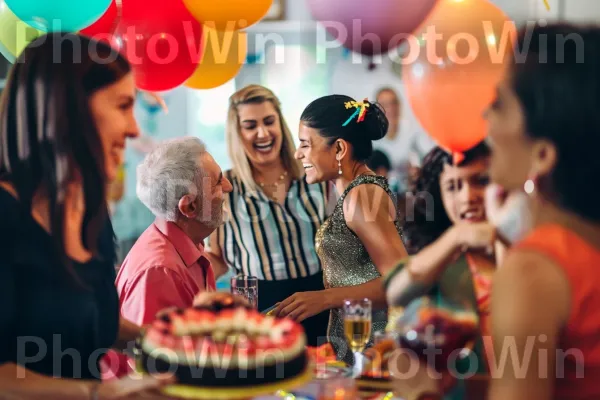 רגעים מחממי לב ששותפים לאהובים במסיבת הפתעה אינטימית. בַּלוֹן, תְאוּרָה, שַׂמֵחַ