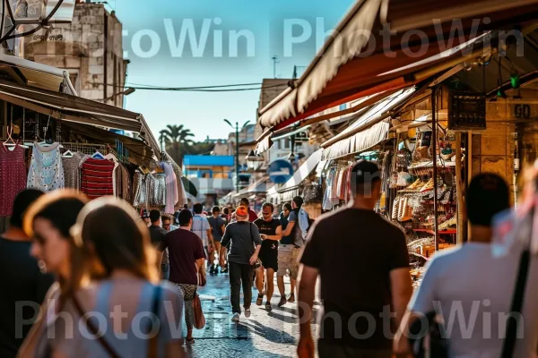 רחובות הומים של תל אביב מציגים את חיי העיר התוססים, ממדינת ישראל. שָׁמַיִם, בית המקדש, טיול