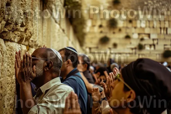 תפילה חגיגית בכותל במהלך השבת, ממדינת ישראל. בית המקדש, קָהָל, נוֹף