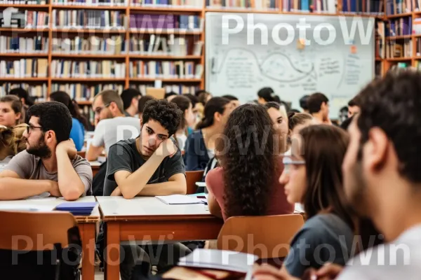 סטודנטים עסקו בוויכוח ער בקמפוס אוניברסיטאי שוקק, מטפח צמיחה אינטלקטואלית, ממדינת ישראל. בן אנוש, כּוֹנָנִית, מַדָף