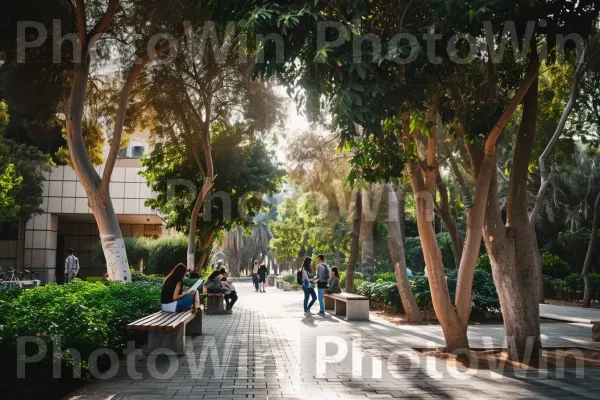 סטודנטים הלומדים באחת האוניברסיטאות היוקרתיות בישראל, ממדינת ישראל. עלה, אוֹר שֶׁמֶשׁ, רְחוֹב