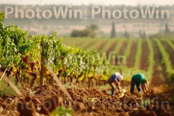 חקלאים מטפלים בכרמים, מטפחים את יינות ישראל בעלי שם עולמי, ממדינת ישראל. צמח, הִסתַגְלוּת, אזור כפרי