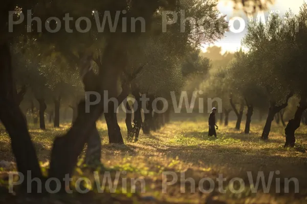 חקלאי מטפל במטע הזיתים השופע שלו, עובד בהרמוניה עם האדמה, ממדינת ישראל. צמח, עֵץ, דֶשֶׁא