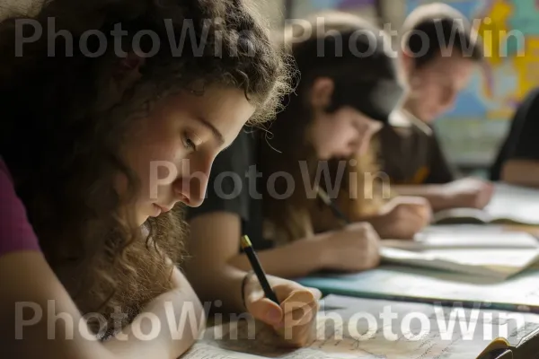 תלמידים לומדים כתבים עבריים עתיקים, שמירה על מורשת וחוכמה יהודית, ממדינת ישראל. שולחן, יישום כתיבה, קהילה