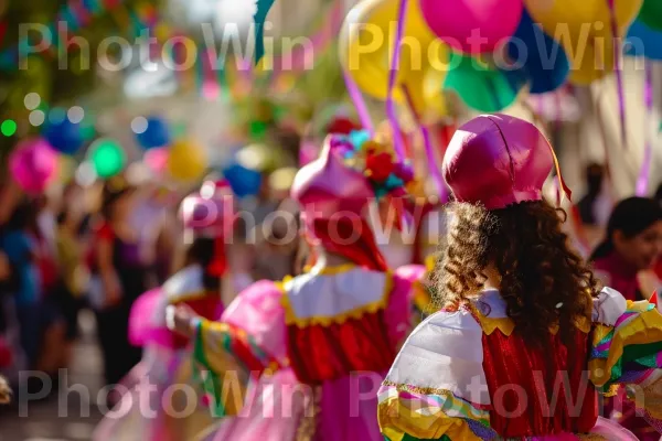 תחפושות צבעוניות ושירים משמחים ממלאים את האוויר במהלך חגיגת פורים חגיגית, ממדינת ישראל. תַצלוּם, וָרוֹד, קָהָל