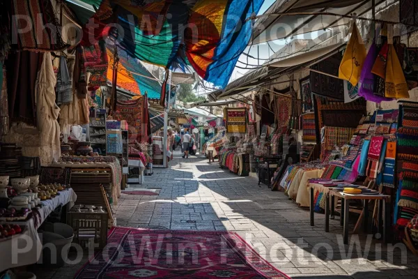 שוק רחוב תוסס המציג מגוון מלאכת יד מקומית ויודאיקה בעבודת יד, ממדינת ישראל. תַשׁתִית, ארכיטקטורה, מרחב ציבורי