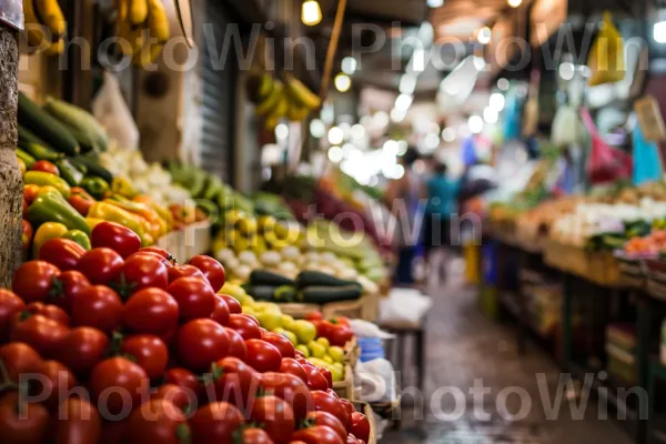 שוק רחוב תוסס עם רוכלים המוכרים תוצרת מקומית ותבלינים, ממדינת ישראל. תַצלוּם, מזונות טבעיים, צהוב