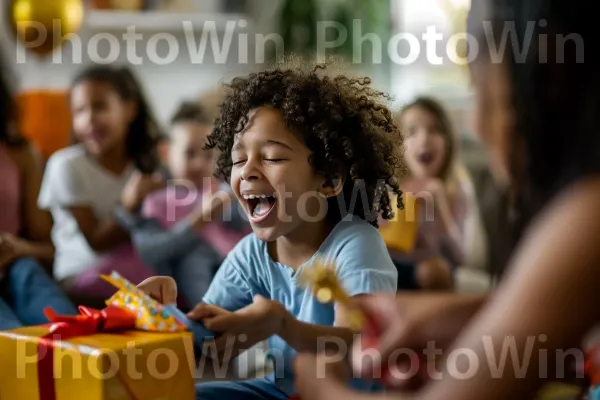 קריאות עידוד נרגשות ומחיאות כפיים כשילדת יום ההולדת פותחת את המתנות שלה. הבעת פנים, כֵּיף, קהילה