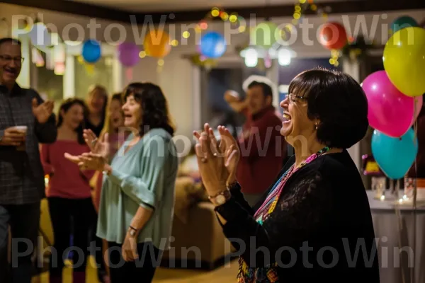 אורח כבוד מופתע מאיר את החדר במסיבת הפתעה. מחווה, קהילה, כֵּיף