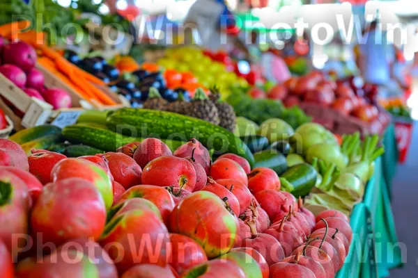 פירות בשלים טעימים וירקות פריכים וטעימים. צמח, מזון בסיסי, מַרכִּיב