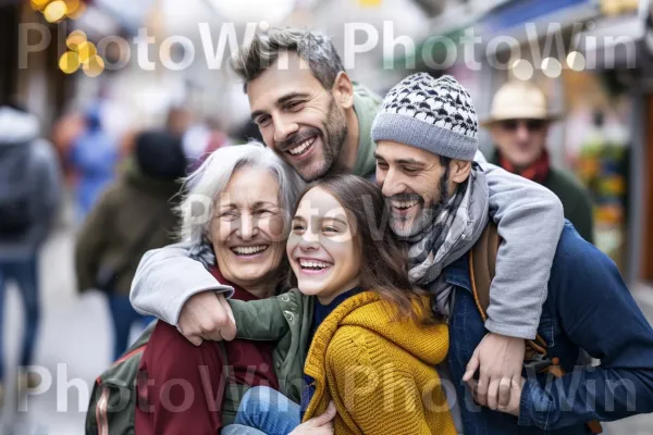 משפחה רב-דורית חוקרת בשמחה אטרקציה תיירותית ידועה. סָגוֹל, צהוב, פְּנַאִי