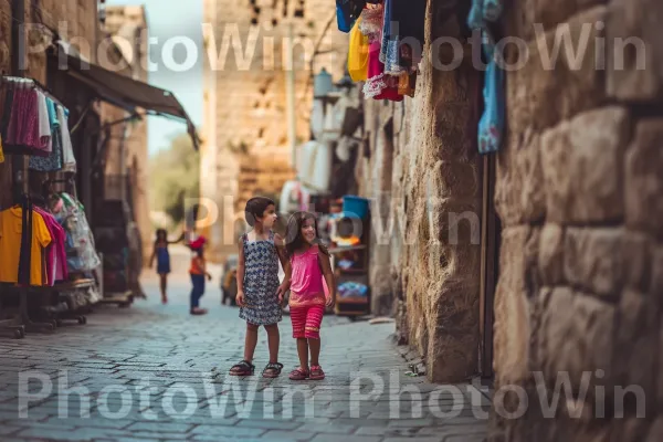 ילדים מגלים בשמחה קסם היסטורי ביעד תיירותי פופולרי. תַשׁתִית, בית המקדש, אֲנָשִׁים