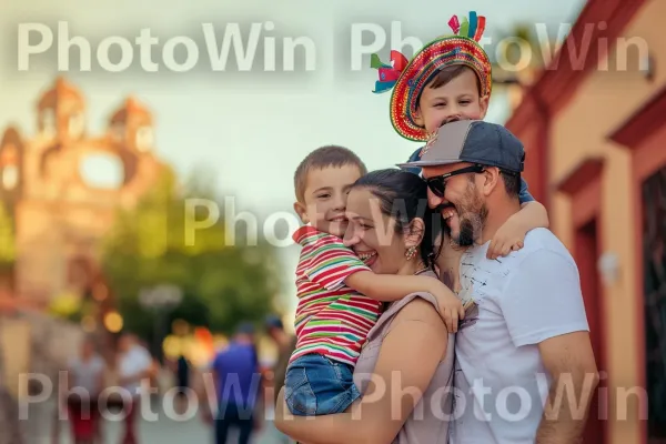 משפחה שובבה עושה זיכרונות יקרים ביעד סיור מפורסם. שַׂמֵחַ, טיול, שָׁמַיִם