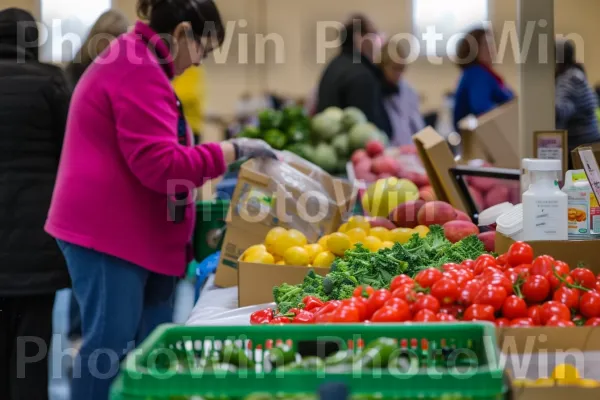 יריד בריאות קהילתי תוסס המקדם בחירות אורח חיים בריא. צמח, מוכר, ירוק