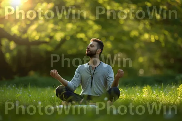 אדם שמתאמן בתרגילי נשימה עמוקה, מקדם הפחתת מתח. צמח, צילום פלאש, מחווה