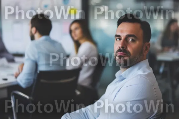 איש עסקים נראה מתחשב ואסטרטגי במהלך פגישה. זָקָן, הַנדָסָה, שִׂיחָה