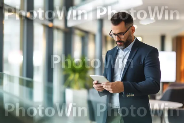 איש עסקים המשתמש בטכנולוגיה ובאנליטיקה כדי להניע החלטות מבוססות נתונים. חולצה שמלה, שרוול, בְּלֵיזֶר