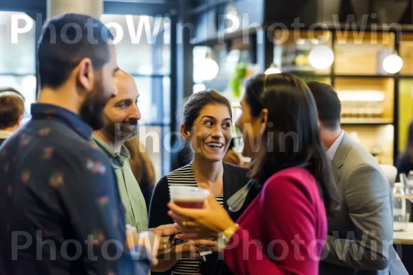 קבוצת אנשי מקצוע נטוורקינג באירוע חברה. חוּלצָה, שַׂמֵחַ, משקפיים