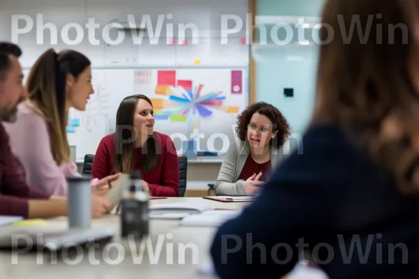 חדר ישיבות מלא בעובדים המשתתפים באופן פעיל בדיון. מעיל, אירוע, שׁוּלְחָן כְּתִיבָה