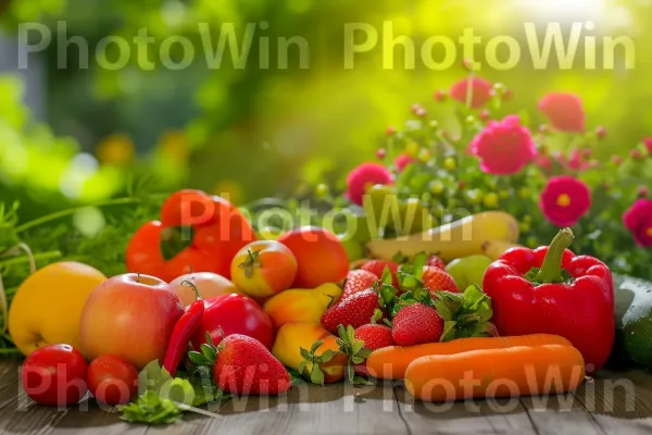 פירות וירקות תוססים לאורח חיים בריא. מזון, מזונות טבעיים, פרי