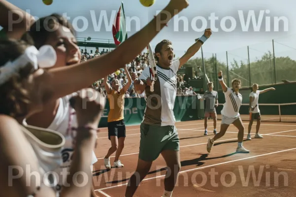 משחק טניס אינטנסיבי עם שחקנים מחליפים בחירוף נפש זריקות חזקות. שחקן, מחווה, אירוע תחרות