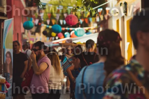 מקומיים ותיירים מתערבבים בפסטיבל רחוב תוסס. בית המקדש, עֵץ, מרחב ציבורי