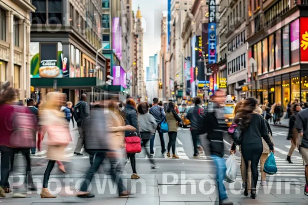 תמונת מצב של חיי העיר עם אנשים מנווטים ברחוב סואן. הַלבָּשָׁה, הַנעָלָה, שְׁעוֹת הַיוֹם