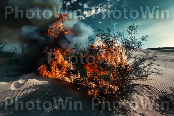 הסנה הבוער שבו דיבר אלוהים אל משה, מתוך התנ\"ך. אזור אקולוגי, שָׁמַיִם, ענף